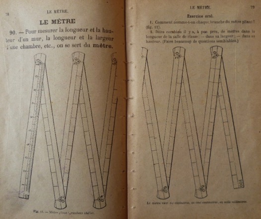 Figure 7 : Le mètre pliant (grandeur réelle), Année préparatoire, p. 78-79