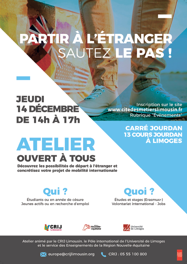 Atelier mobilité internationale erasmus etudiants unviersité de limoges