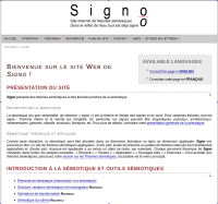 vignette du site Signo : site internet de théories sémiotiques