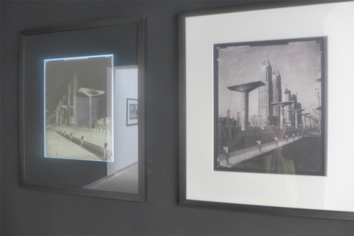 Martin Becka (1956, rép. tchèque) : Dubaï Transmutations, 2008travail avec une chambre photographique 40/50négatif papier ciré réalisé et tiré le jour-même ; tirage-contact sur papier salé viré à l’or (procédé Le Gray, 1851)