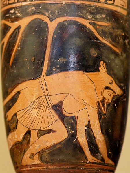 Dolon. Détail d’un Lekythos, 400 a.C., Paris, Louvre