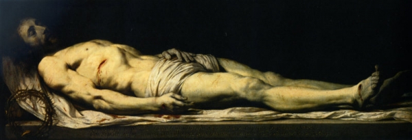 Fig. 3. Philippe de Champaigne, Le Christ mort couché sur son linceul1650-54, huile sur bois, 197 x 68 cm, Musée du Louvre, Paris.