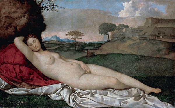 Fig. 2 - Giorgione, Vénus endormie, 1510, Dresde, Gemäldegalerie