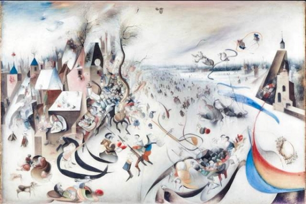 Figure 7. Lev Manovich. Midjourney, prompt: “Painted by Brueghel and Kandinsky”, Fall 2022.
