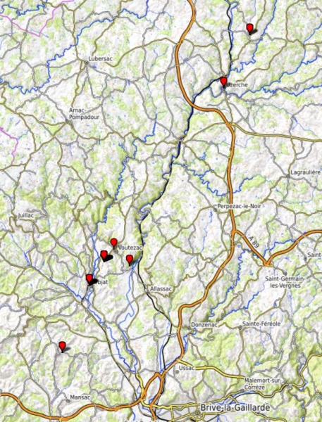 Carte 2. Carte des collectes en Corrèze