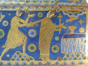 Châsse de Saint Thomas Becket - détail du meurtre de Thomas Becket, vers 1195-1200