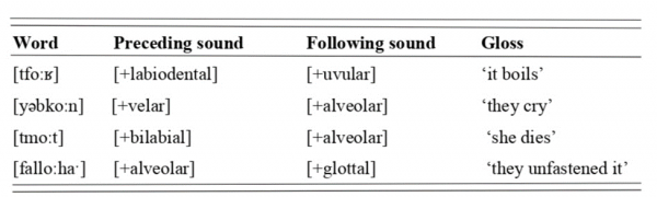 Table 4: Examples of /uː/ lowering in different phonological contexts