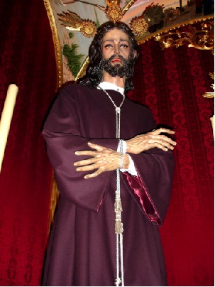 Image du Christ captif (Jesús Cautivo, Hermandad del Dolor y Sacrificio, Iglesia Mayor Prioral, Puerto de Santa María, Cadix)