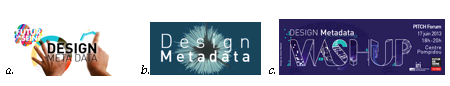 Figure 1. Flyer Design Meta data éditions : (a) 2011, (b) 2012, (c) 2013 