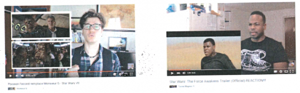Figure 3. La bande-annonce juxtaposée à des vidéos personnelles (analyse de la BA, réactions pendant le premier visionnage)