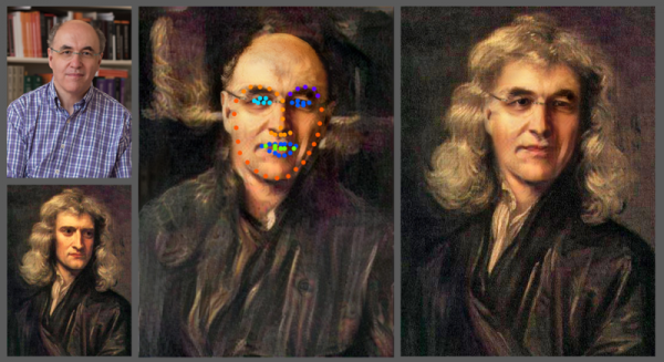 Figure 1. Face swap onto original work of art using Neural Net, 12 juin 2019