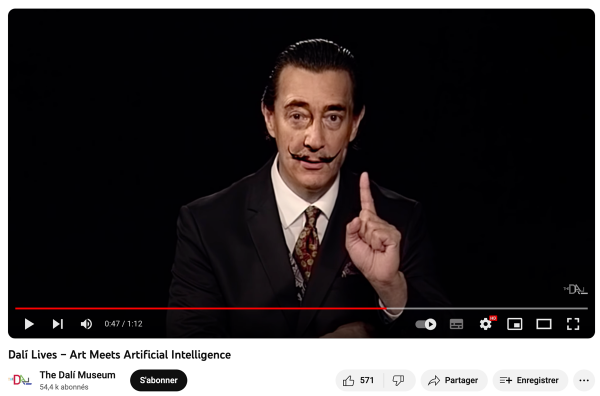 Figure 2 : Capture d’écran de la vidéo de présentation de Dalí Lives
