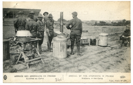 Arrivée des Américains en France - Cuisines au camp