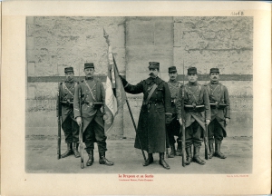 45e R.I.- Laon - mars 1908 - Le drapeau et sa garde