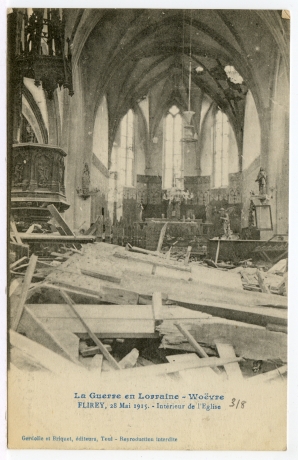 La Guerre en Lorraine-Woëvre - Flirey, 28 mai 1915. - Intéreur de l'église