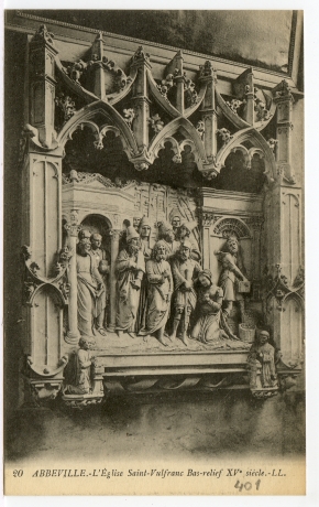 Abbeville. - L'église Saint-Vulfran. Bas-relief du XVe siècle