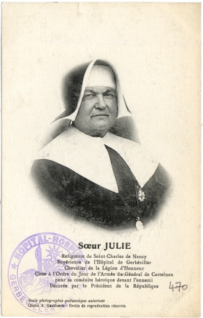 Soeur Julie - Religieuse de Saint Charles de Nancy - Supérieure de l'Hôpital de Gerbéviller