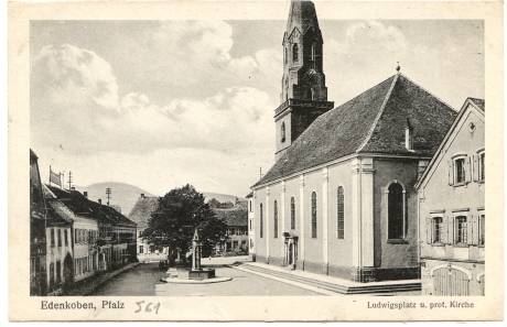 Edenkoben, Pfalz. - Ludwigsplatz u. prot. Kirche