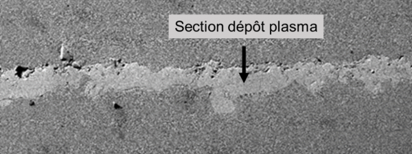Figure 4 : Section de microscopie électronique à balayage des revêtements faits à l’IRCER.