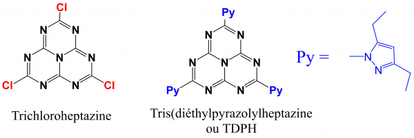 Fig. 4 : Formules de la trichloroheptazine et de la TDPH.