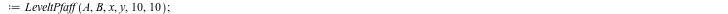 A := Matrix(%id = 18446744078272776182); -1; B := Matrix(%id = 18446744078272776302); -1; Equivalent_A, Equivalet_B, Transformation, Computation_time := LeveltPfaff(A, B, x, y, 10, 10); 1