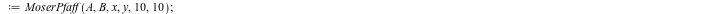 A := Matrix(%id = 18446744078272809790); -1; B := Matrix(%id = 18446744078272809910); -1; Equivalent_A, Equivalet_B, Transformation, Computation_time := MoserPfaff(A, B, x, y, 10, 10); 1