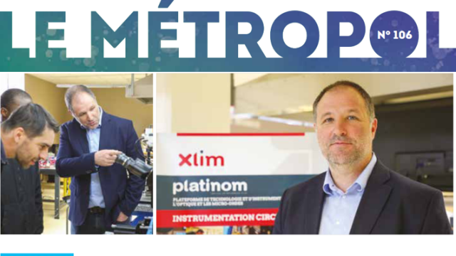 Photos du directeur d'XLIM et d'un ingénieur PLATINOM dans la salle d'instrumentation RF