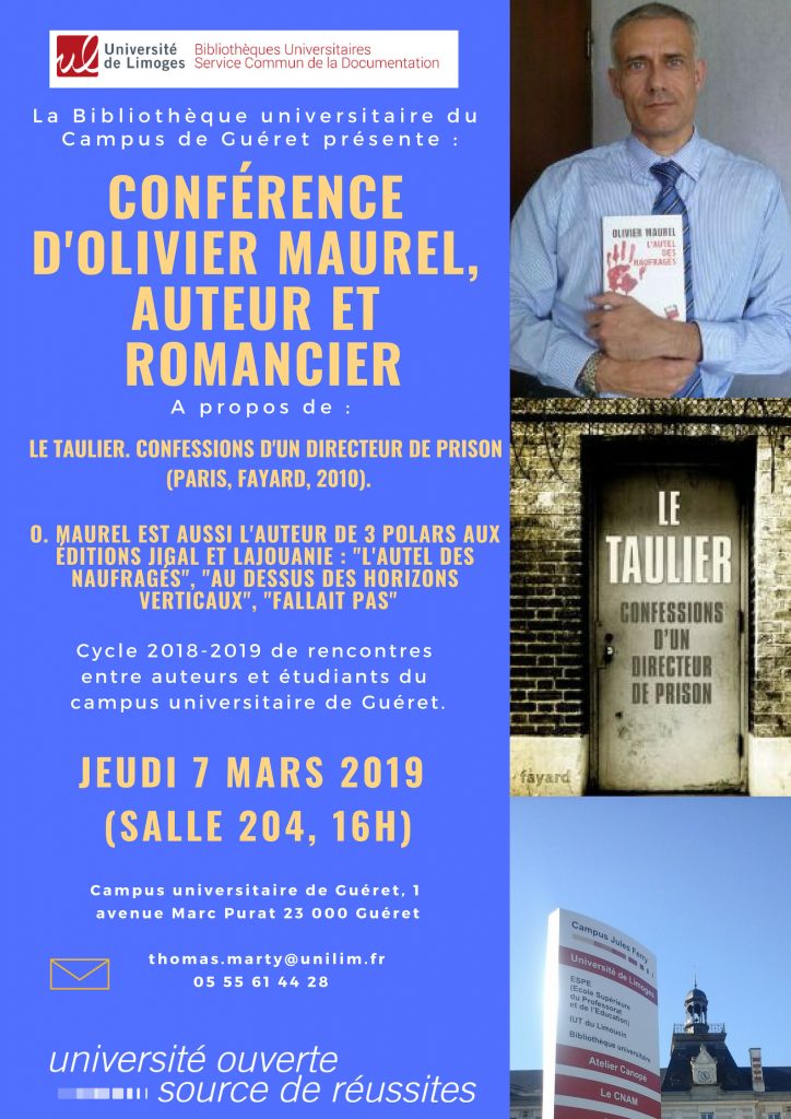 Affiche - Olivier Maurel au Campus de Guéret