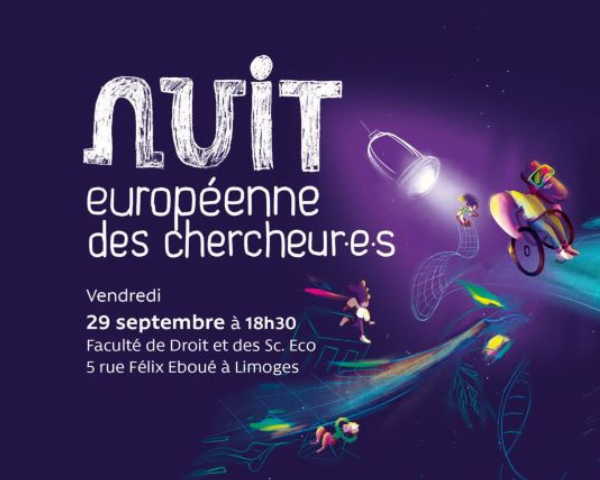 Affiche Nuit Européenne des chercheurs de Limoges 2023