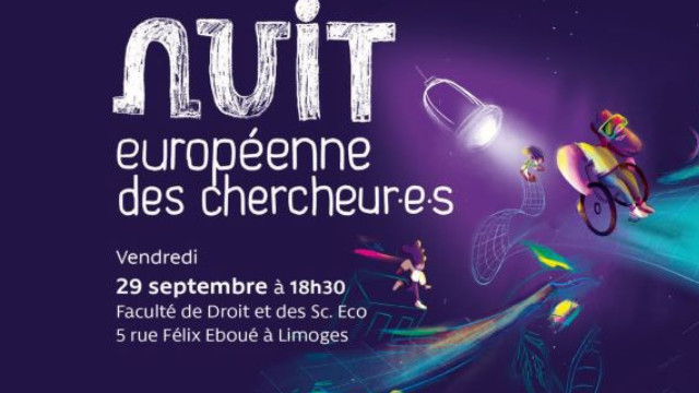 Affiche Nuit Européenne des chercheurs de Limoges 2023