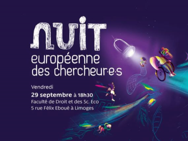 Affiche Nuit Européenne des chercheurs de Limoges 2023