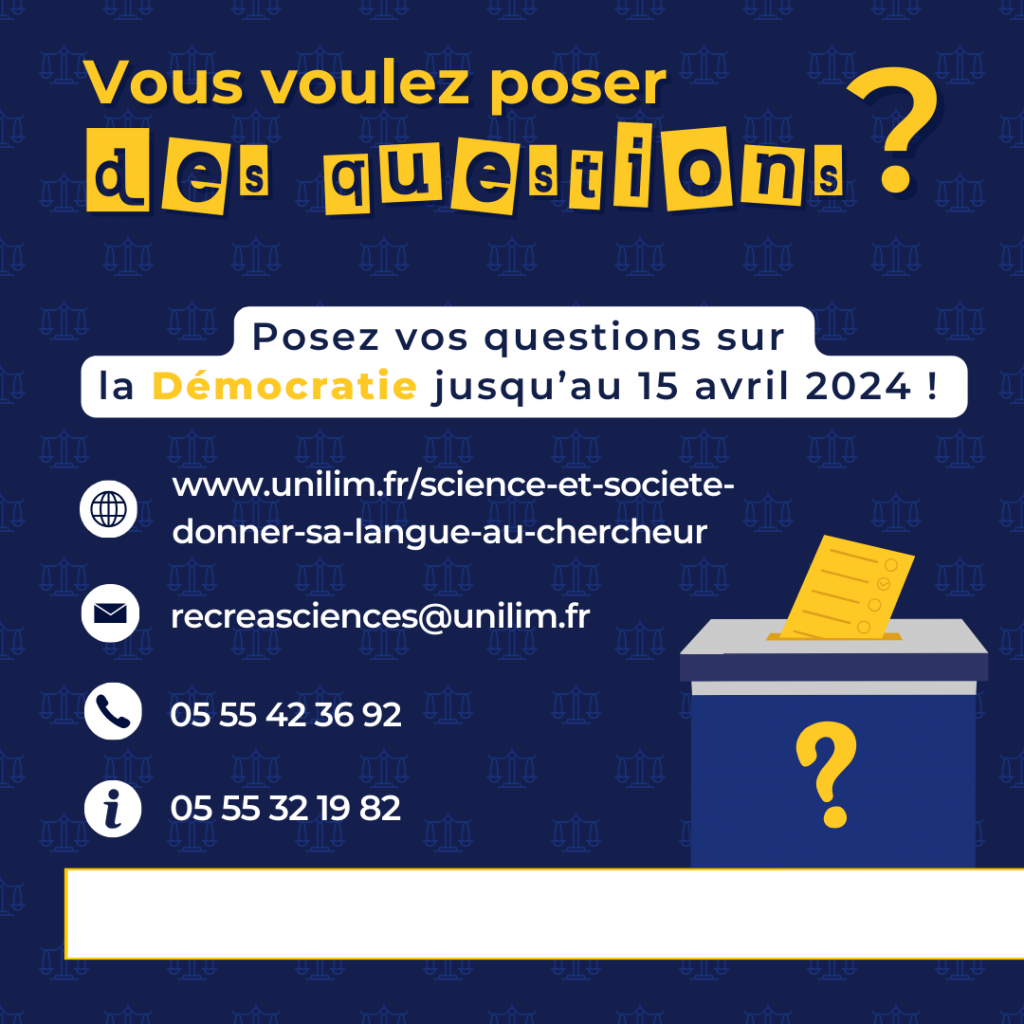 Posez vos questions sur la démocratie jusqu'au 15 avril 2024.