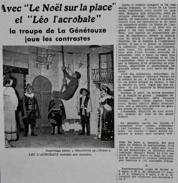 Avec "Le Noël sur la place" et de "Léo l'acrobate" la troupe de La Genétouze joue les contrastes