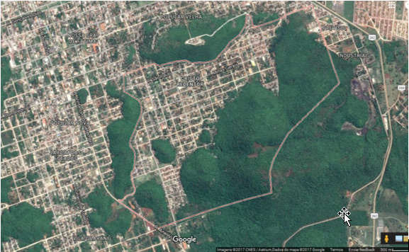 Figura 2. Localização do bairro Cristo Redentor (Região estudada), onde atualmente residem os indígenas da etnia Camba.