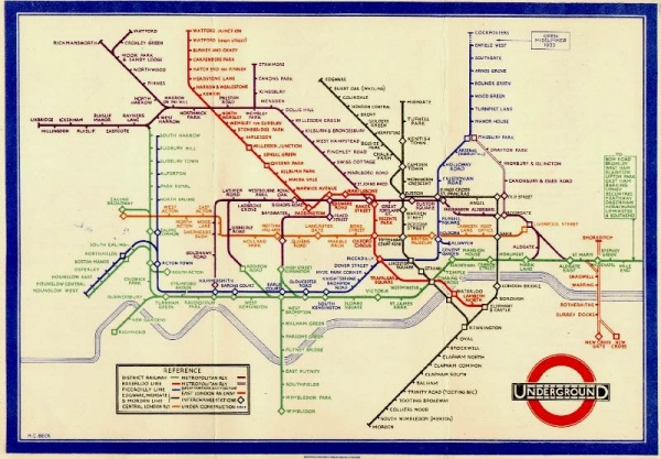 Fig. 5 - Harry Beck, Plan des London Underground