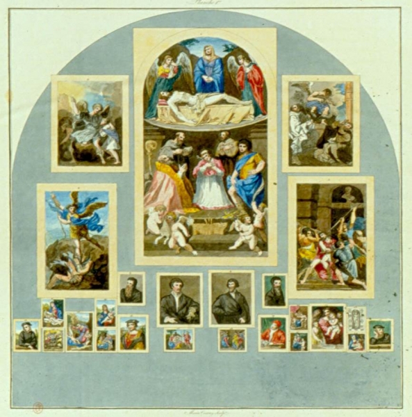 Fig. 8 - Maria Cosway, Musée Central ou Galerie du Louvre à Paris, Paris 1801-1803, fig. 1 (Paris, Bibliothèque Nationale)