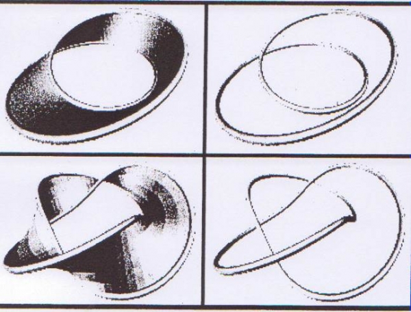 Fig. 1 Différentes représentations du ruban de Möbius. 