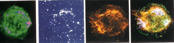 Photo 2. http://chandra.harvard.edu/photo/1999/0237/. De gauche à droite : NRAO/AUI ; MDM/R. Fesen ; NASA/CXC/SAO ; NASA/CXC/SAO. (Images libres de droits)
