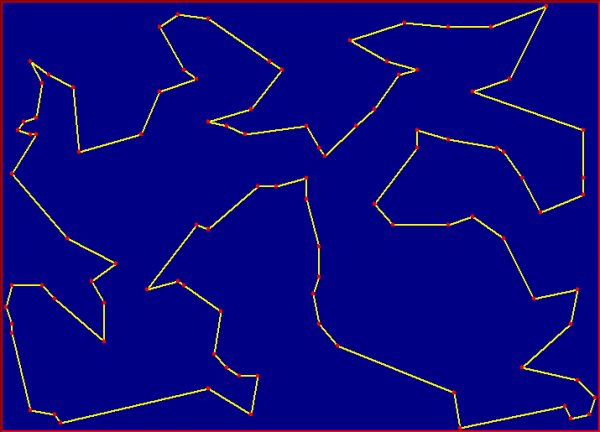Fig. 4c Soluzione Algoritmo Evolutivo GenD distanza del percorso km 761,52