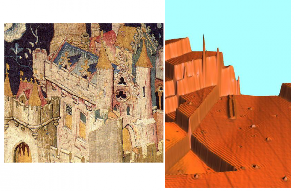 Figure 3 : Deux vues des espaces qui réveillent l’imagination : la Jérusalem céleste et un oxide de cuivre
