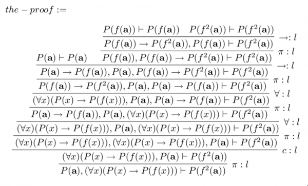 Fig. 1. Esempio di dimostrazione scritta in logica (da www.logic.at/hlk)