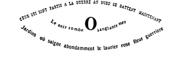 Fig. 10. Guillaume Apollinaire, « La Colombe poignardée et le jet d’eau » (fragment), Calligrammes. Poèmes de la paix et de la guerre (1913-1916).