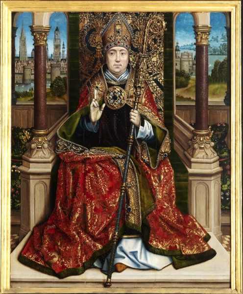 Fig. 2. Maître de la Légende de sainte Lucie (attr.), Saint Nicolas trônant, entre 1486 et 1493