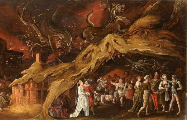 Fig. 13. Jacob Isaaczs van Swanenburg, L’enfer et les sept péchés capitaux, avant 1638, Amsterdam, Rijksmuseum, détail.